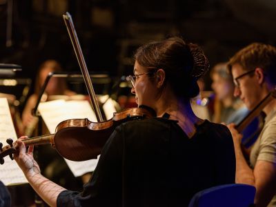 Student playing the violin